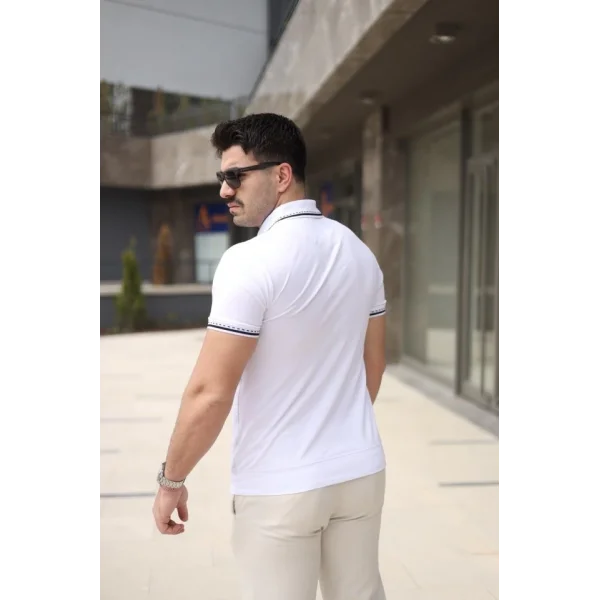 Erkek Polo Yaka Fermuar Detaylı Tişört