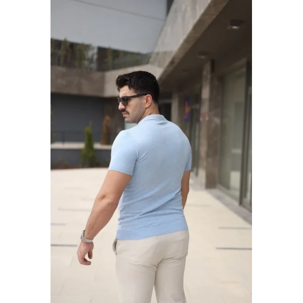 Erkek Polo Yaka Fermuar Detaylı Tişört
