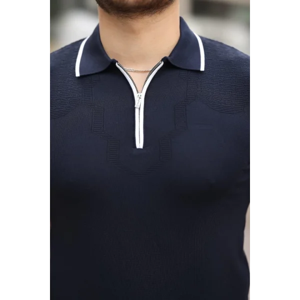Erkek Polo Yaka Yarım Fermuar Tişört