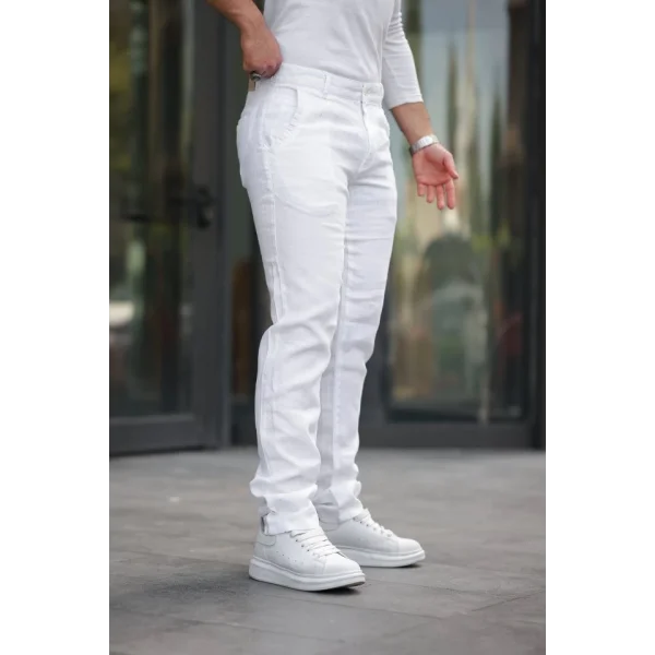 Erkek Rahat Keten Pantolon