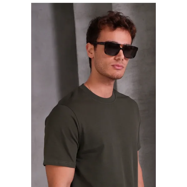 Erkek Relax Fit Bisiklet Yaka %100 Pamuk Rahat Kesim Basic Tişört