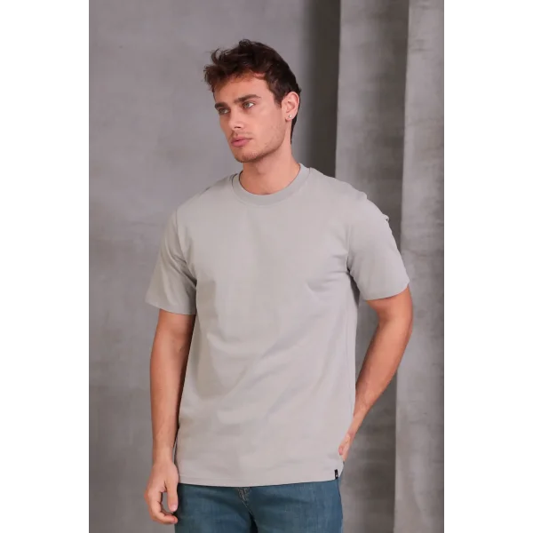 Erkek Relax Fit Bisiklet Yaka %100 Pamuk Rahat Kesim Basic Tişört