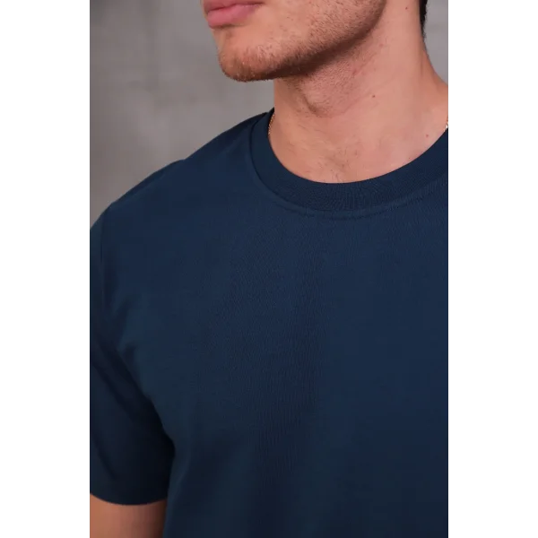 Erkek Relax Fit Bisiklet Yaka %100 Pamuk Rahat Kesim Basic Tişört