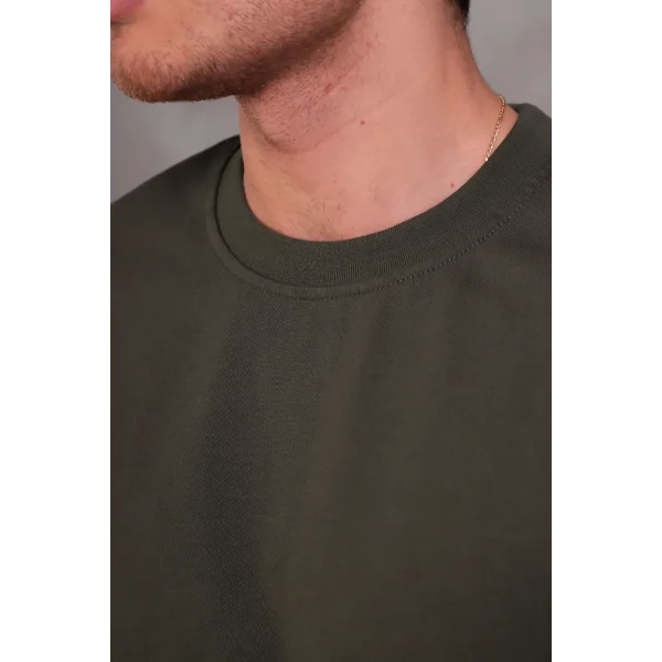 Erkek Relax Fit Bisiklet Yaka %100 Pamuk Rahat Kesim Basic Tişört