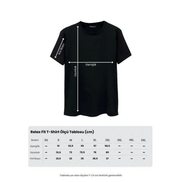 Erkek Relax Fit Bisiklet Yaka %100 Pamuk Rahat Kesim Basic Tişört