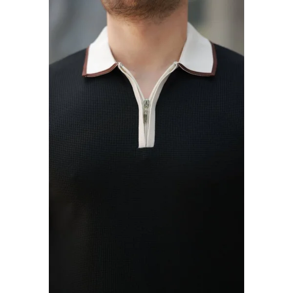 Erkek Renkli Yaka Kısa Kollu Tişört