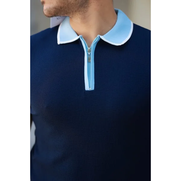 Erkek Renkli Yaka Kısa Kollu Tişört