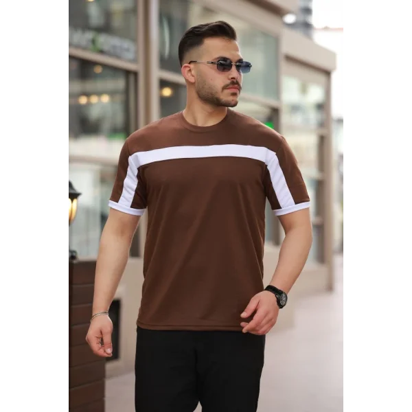 Erkek şerit Detaylı Kısa Kollu T-shirt