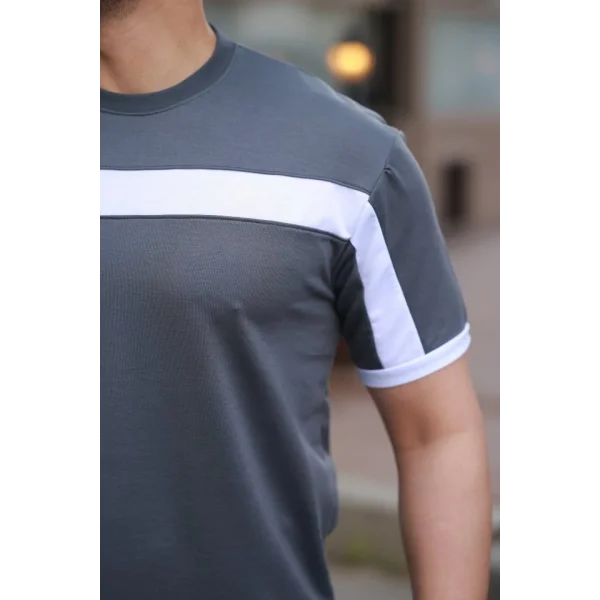 Erkek şerit Detaylı Kısa Kollu T-shirt