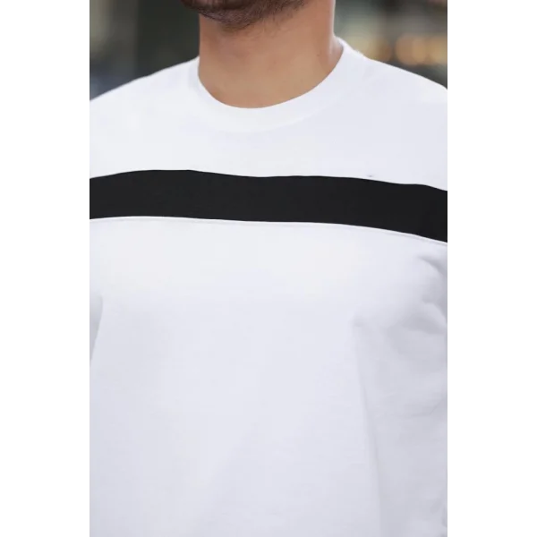 Erkek şerit Detaylı Kısa Kollu T-shirt