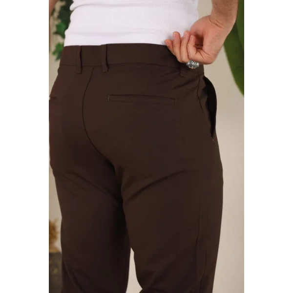 Erkek Slim Fit Likralı Bilek Boy Dilli Kumaş Pantolon