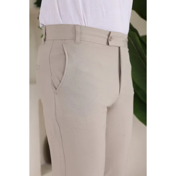 Erkek Slim Fit Likralı Bilek Boy Kumaş Pantolon