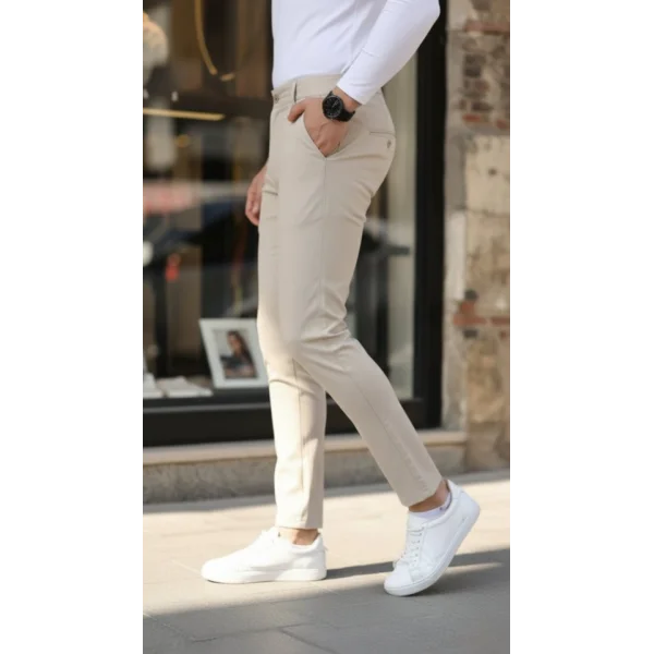 Erkek Slim Fit Likralı Gabardin Pantolon