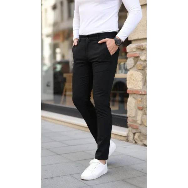 Erkek Slim Fit Likralı Gabardin Pantolon