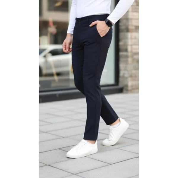 Erkek Slim Fit Likralı Gabardin Pantolon