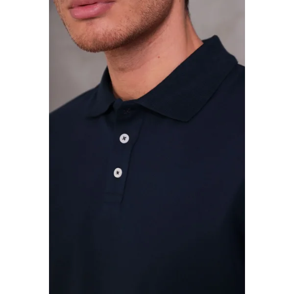 Erkek Slim Fit Pamuklu Yumuşak Doku Nefes Alan Kumaş Yakalı Tişört