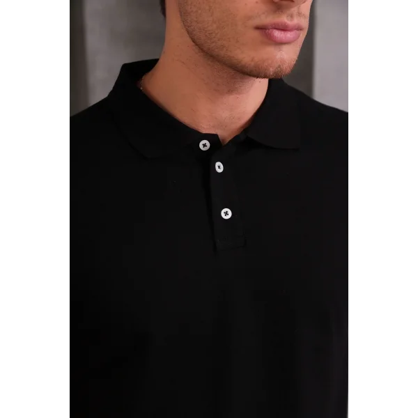 Erkek Slim Fit Pamuklu Yumuşak Doku Nefes Alan Kumaş Yakalı Tişört