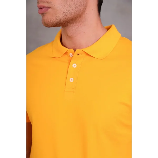 Erkek Slim Fit Pamuklu Yumuşak Doku Nefes Alan Kumaş Yakalı Tişört