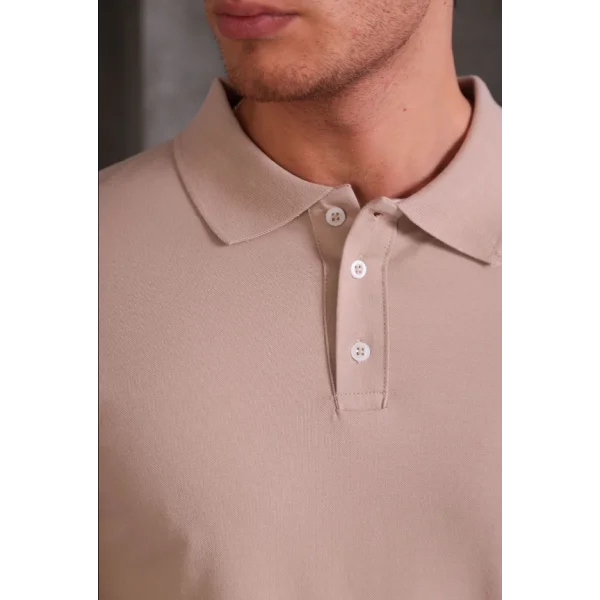 Erkek Slim Fit Pamuklu Yumuşak Doku Nefes Alan Kumaş Yakalı Tişört