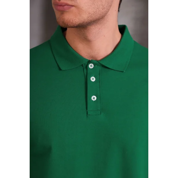 Erkek Slim Fit Pamuklu Yumuşak Doku Nefes Alan Kumaş Yakalı Tişört