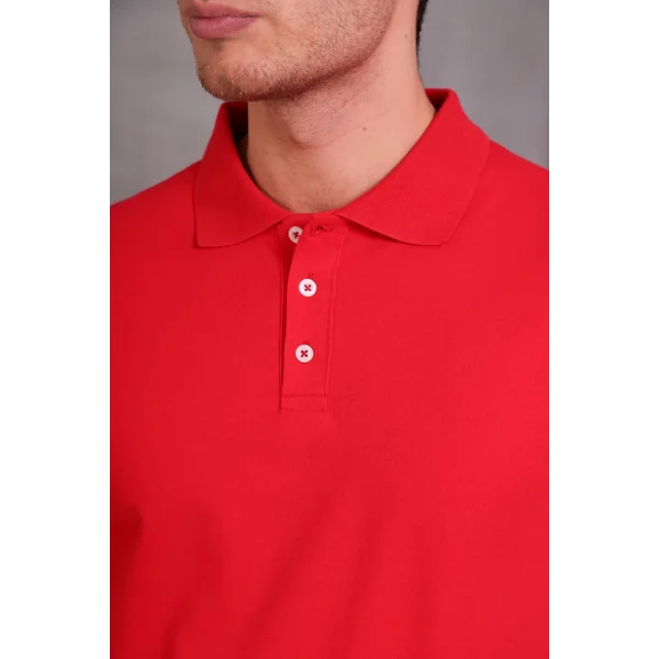 Erkek Slim Fit Pamuklu Yumuşak Doku Nefes Alan Kumaş Yakalı Tişört