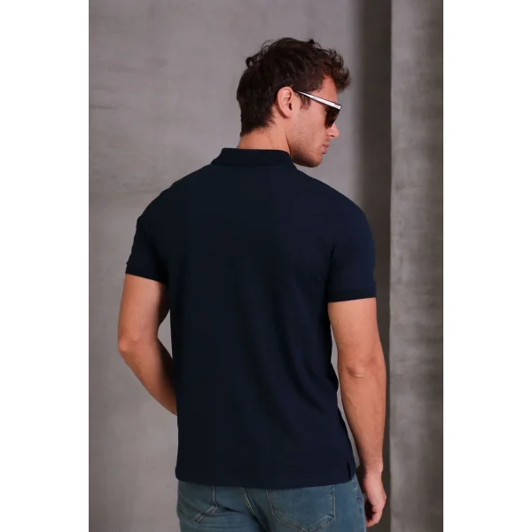 Erkek Slim Fit Pamuklu Yumuşak Doku Nefes Alan Kumaş Yakalı Tişört