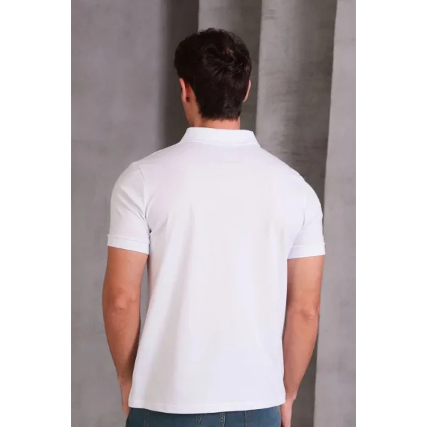 Erkek Slim Fit Pamuklu Yumuşak Doku Nefes Alan Kumaş Yakalı Tişört