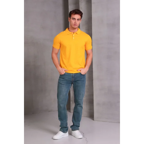 Erkek Slim Fit Pamuklu Yumuşak Doku Nefes Alan Kumaş Yakalı Tişört