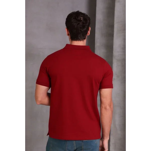 Erkek Slim Fit Pamuklu Yumuşak Doku Nefes Alan Kumaş Yakalı Tişört