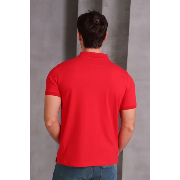 Erkek Slim Fit Pamuklu Yumuşak Doku Nefes Alan Kumaş Yakalı Tişört