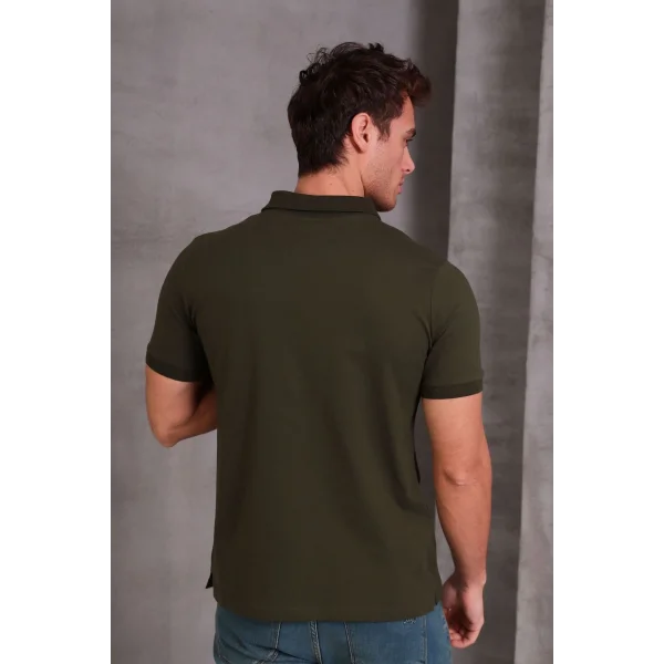 Erkek Slim Fit Pamuklu Yumuşak Doku Nefes Alan Kumaş Yakalı Tişört