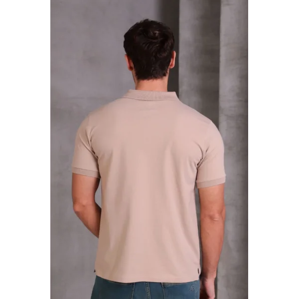 Erkek Slim Fit Pamuklu Yumuşak Doku Nefes Alan Kumaş Yakalı Tişört