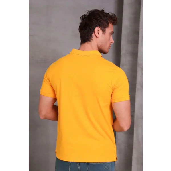 Erkek Slim Fit Pamuklu Yumuşak Doku Nefes Alan Kumaş Yakalı Tişört