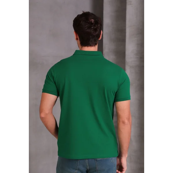 Erkek Slim Fit Pamuklu Yumuşak Doku Nefes Alan Kumaş Yakalı Tişört