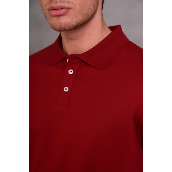 Erkek Slim Fit Pamuklu Yumuşak Doku Nefes Alan Kumaş Yakalı Tişört