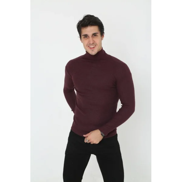 Erkek Tam Boğazlı Fitilli Likrali Koşkorse Badi - Bordo