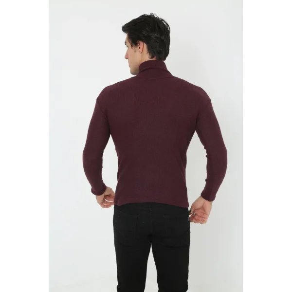 Erkek Tam Boğazlı Fitilli Likrali Koşkorse Badi - Bordo