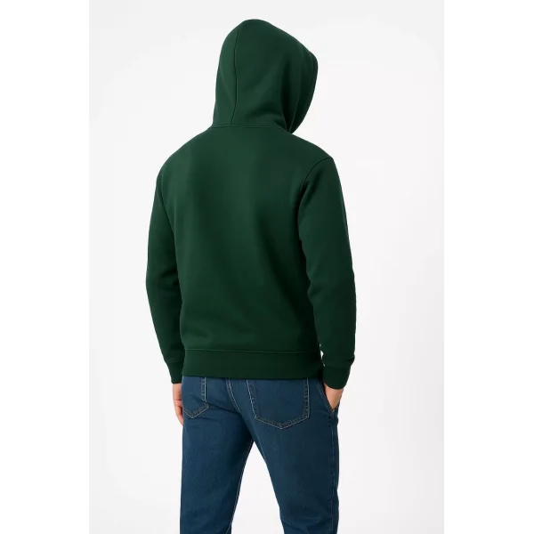Erkek Üç İplik Kapüşonlu Kanguru Cepli SweatShirt hoodie - Haki