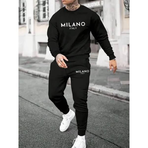 Erkek Uzun Kollu Baskı Detaylı Iki Iplik Takım