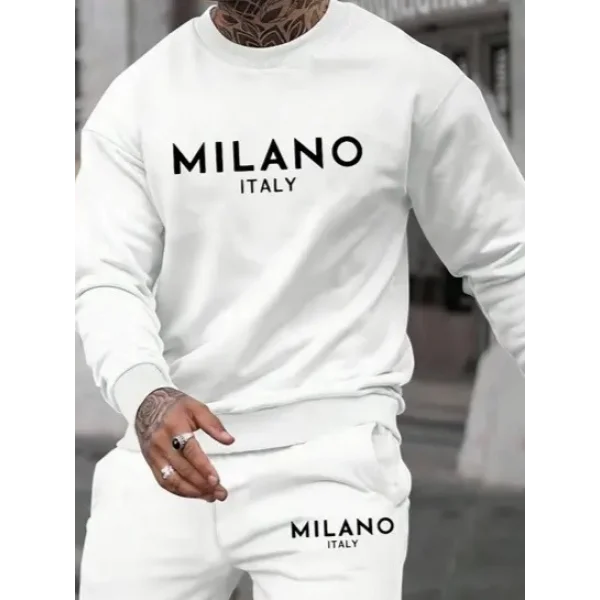 Erkek Uzun Kollu Baskı Detaylı Iki Iplik Takım