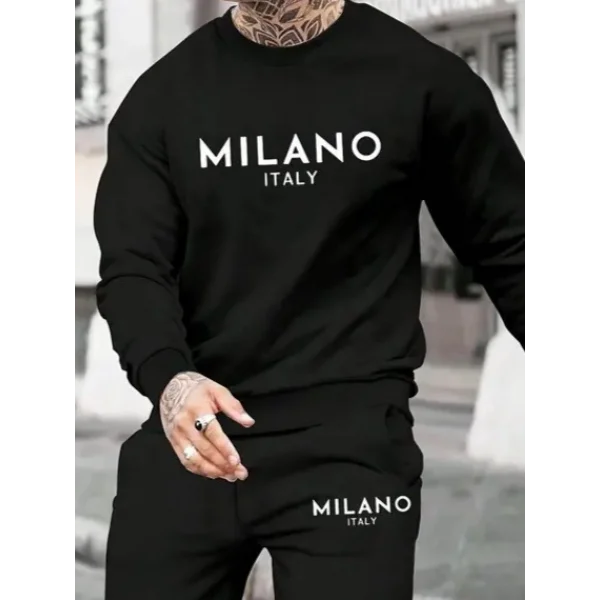 Erkek Uzun Kollu Baskı Detaylı Iki Iplik Takım