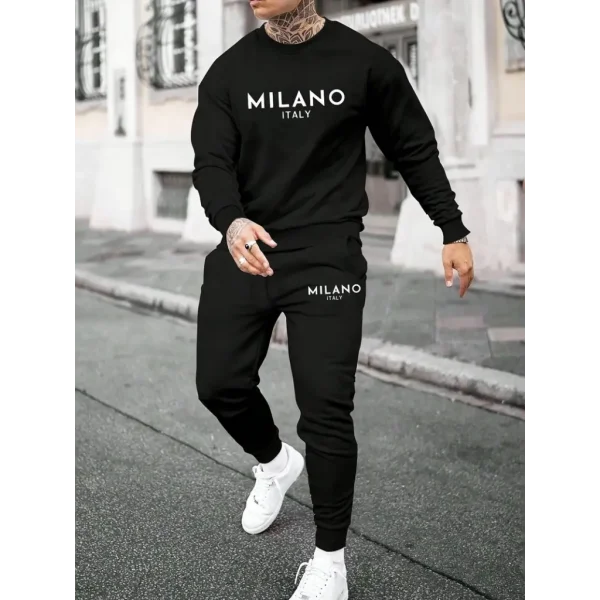 Erkek Uzun Kollu Baskı Detaylı Iki Iplik Takım