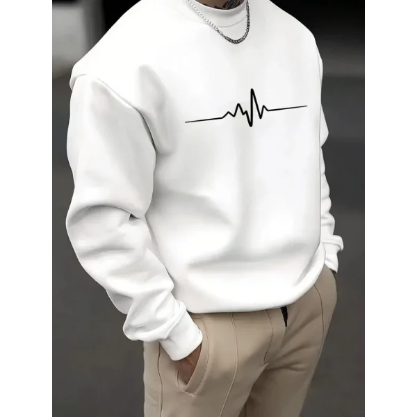 Erkek Uzun Kollu Baskılı Iki Iplik Sweat