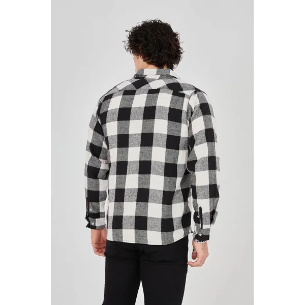 Erkek Uzun Kollu Oduncu Gömlek - Siyah