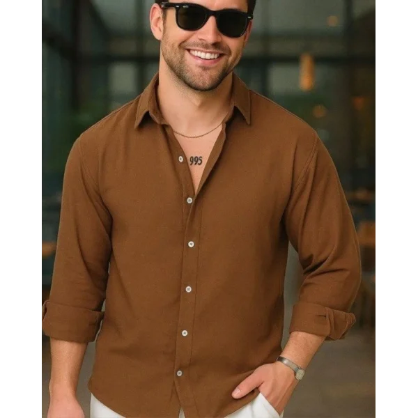 Erkek Uzun Kollu Regular Sofya Keten Gömlek