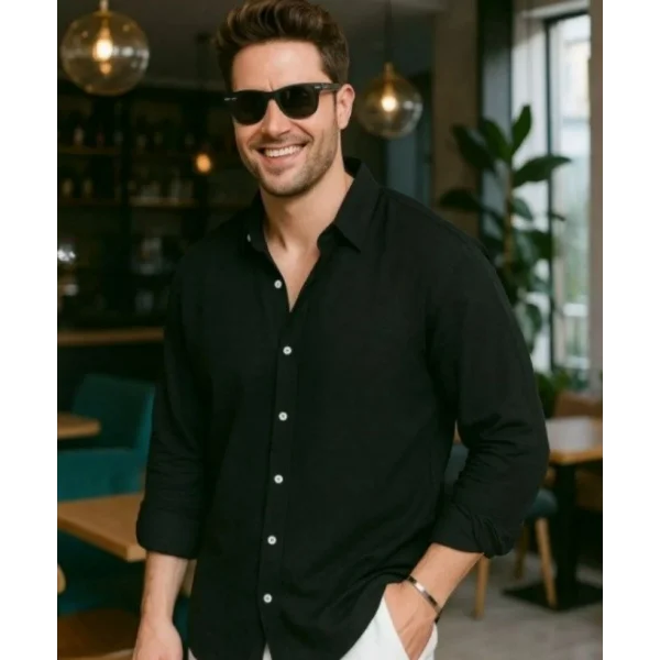 Erkek Uzun Kollu Regular Sofya Keten Gömlek