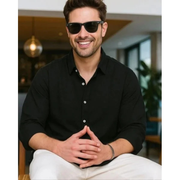 Erkek Uzun Kollu Regular Sofya Keten Gömlek