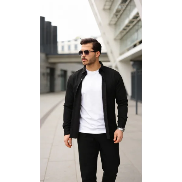 Erkek Uzun Kollu Süet Gömlek