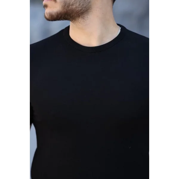 Erkek Viskon Kumaş Bisiklet Yaka Basic Tişört