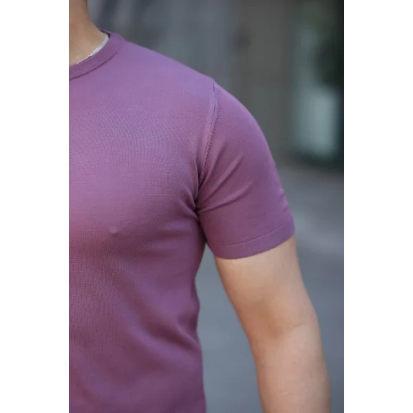 Erkek Viskon Kumaş Bisiklet Yaka Basic Tişört